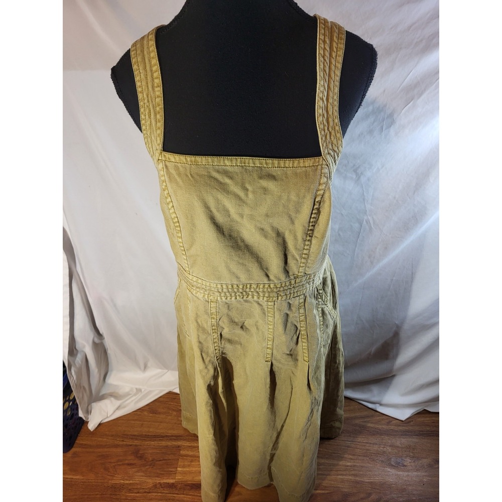 Anthropologie Moss Color  Pilcro Cross-Back Apron Pleated Dress Size 12